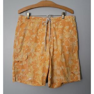 Tommy Bahama Men's Orange Print Swim Shorts Trunks Size L